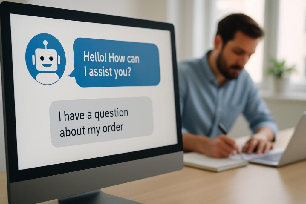 Chatbot ayuda a un cliente con sus dudas