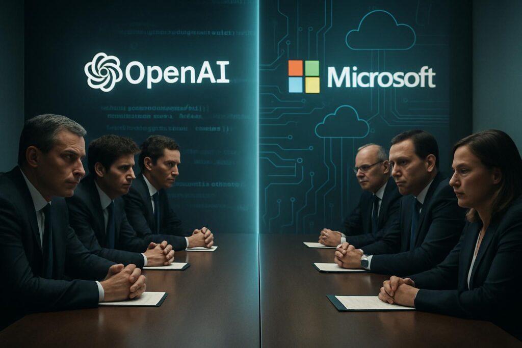 Ejecutivos de OpenAI y Microsoft en reunión tensa por disputas contractuales y control operativo